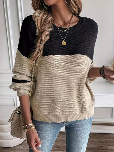 Brylee - Two-Tone Knit Sweater