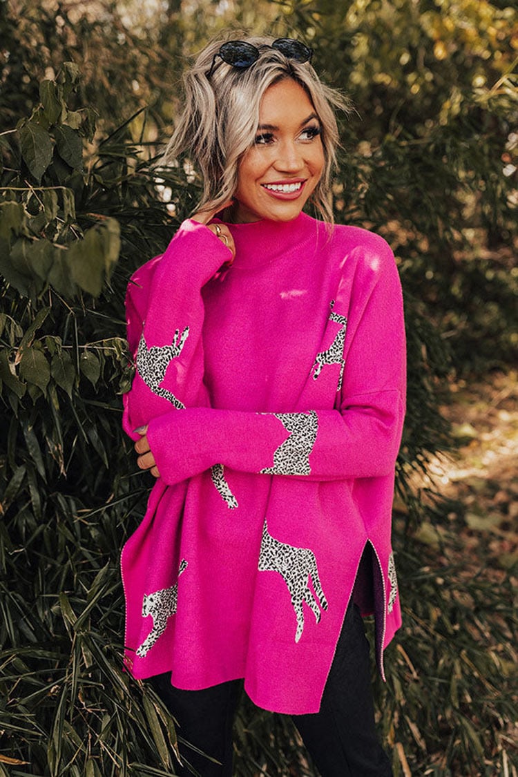 VIDA – CASUAL VINTAGE TIGER & LEOPARD PRINT TOP