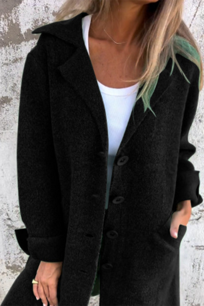 Long Cashmere Buttoned Coat