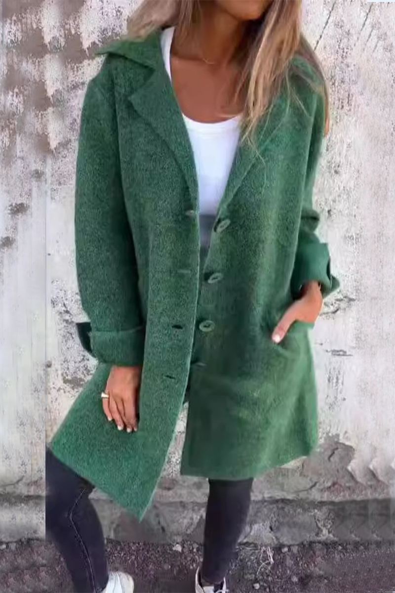Long Cashmere Buttoned Coat
