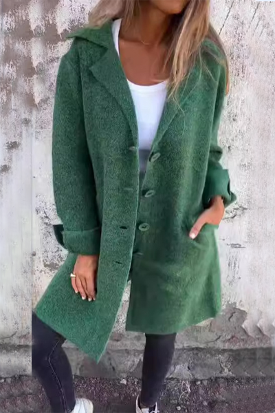 Long Cashmere Buttoned Coat