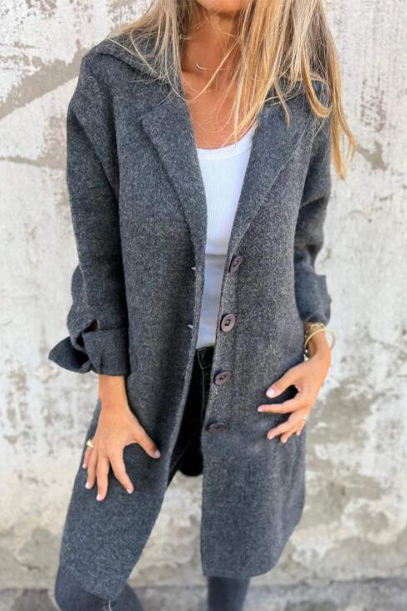 Long Cashmere Buttoned Coat