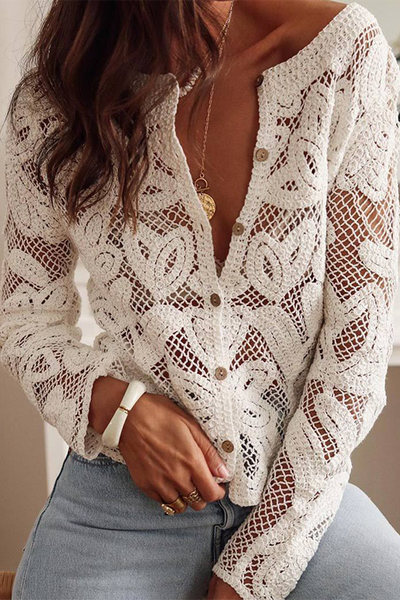 AMANI – CASUAL DAILY HOLLOW OUT BUTTONED OUTERWEAR