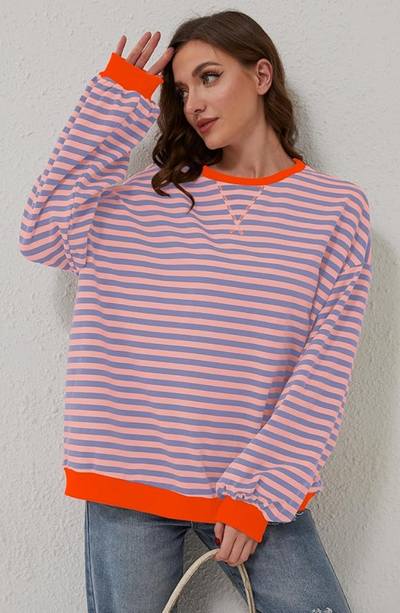ELVA– STRIPED OVERSIZED SWEATER