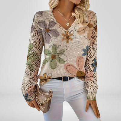 LUANA – FLORAL KNIT SWEATER