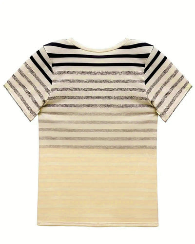 Evelyn – T-Shirt Round Neck Short Sleeve Striped