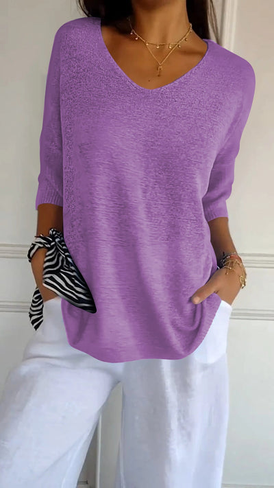 LILITH – V-NECK KNIT TOP