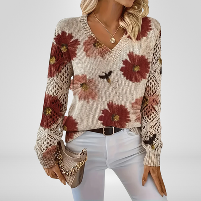 LUANA – FLORAL KNIT SWEATER