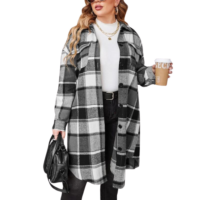 Harley | Long Plaid Button-Up Shacket