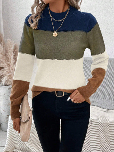 Zoey - Colorblock Knit Sweater