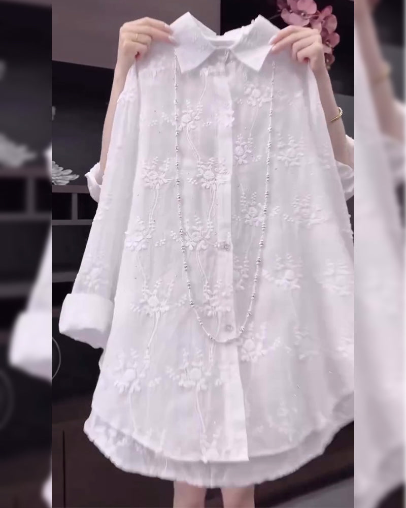 ZORYA – EMBROIDERED SOLID COLOR SHIRT