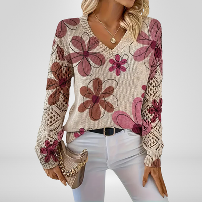 LUANA – FLORAL KNIT SWEATER