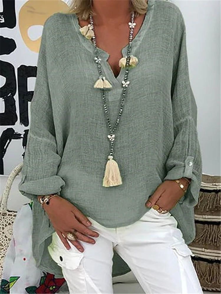 ADIRA – BASIC SOLID LONG SLEEVE SHIRT