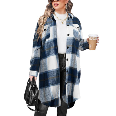 Harley | Long Plaid Button-Up Shacket