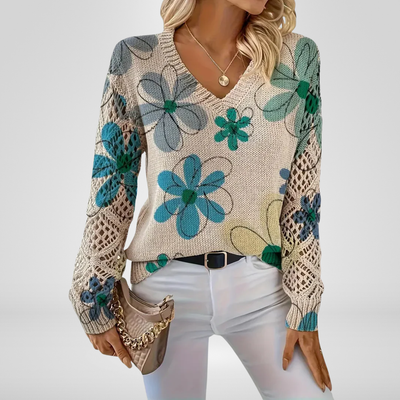 LUANA – FLORAL KNIT SWEATER