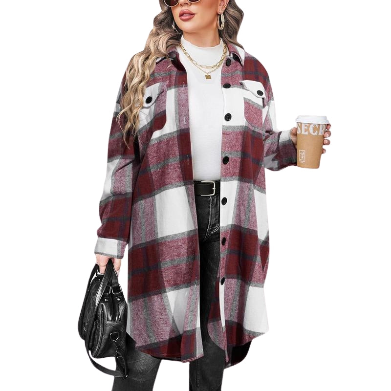 Harley | Long Plaid Button-Up Shacket