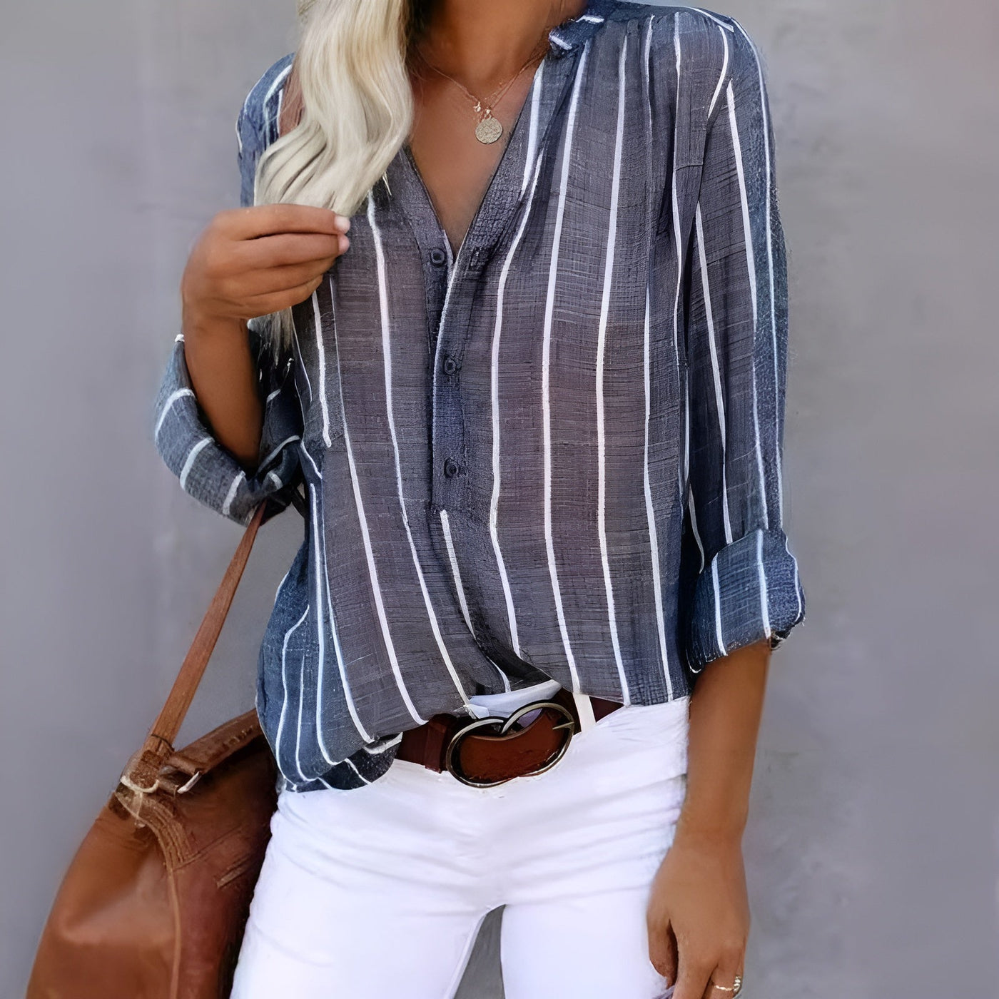 CALENIRAE – STRIPED BUTTON-UP SHIRT