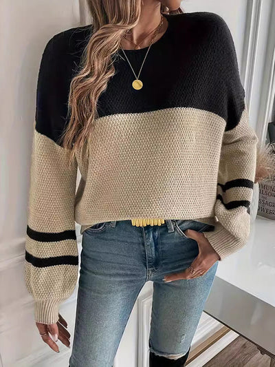 Brylee - Two-Tone Knit Sweater