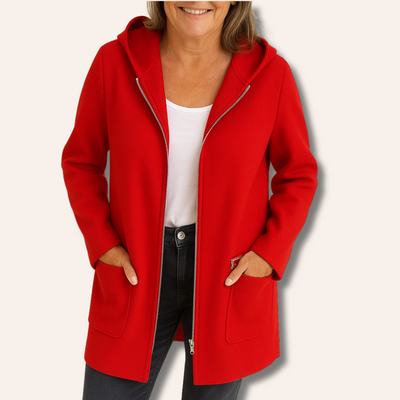 Moore | Hooded Zip-Front Long Cardigan