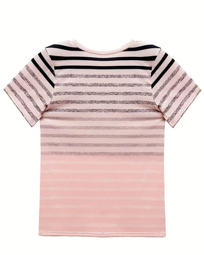 Evelyn – T-Shirt Round Neck Short Sleeve Striped