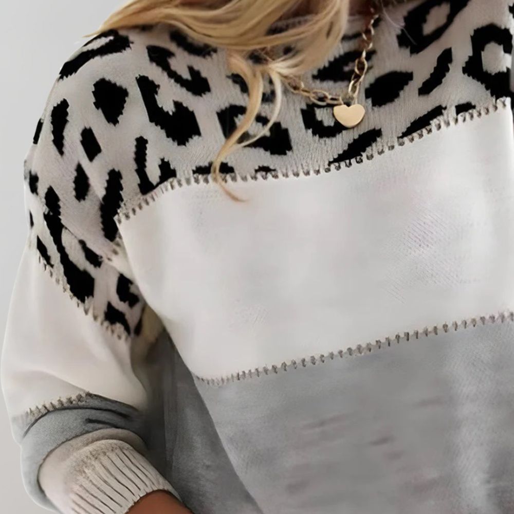 Charlene - Leopard Print Casual Sweater