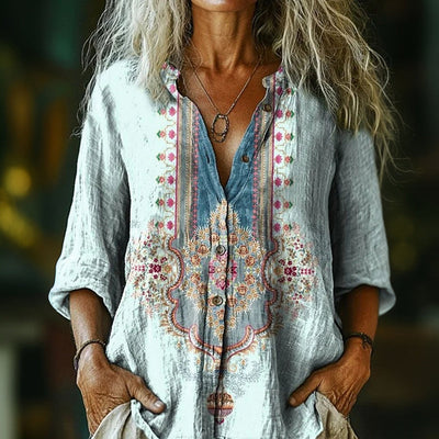 FAYLEN – ETHNIC PRINTED BLOUSE WITH ELEGANT DESIGN