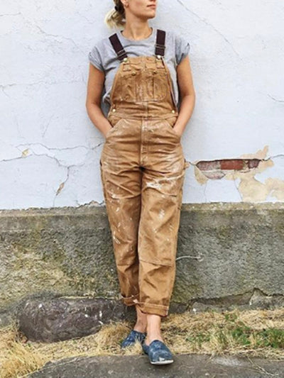 Women's Canvas Dungarees – Relaxed Fit & Workwear-Inspired Style