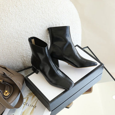 CLASSIC BLOCK-HEEL ANKLE BOOTS