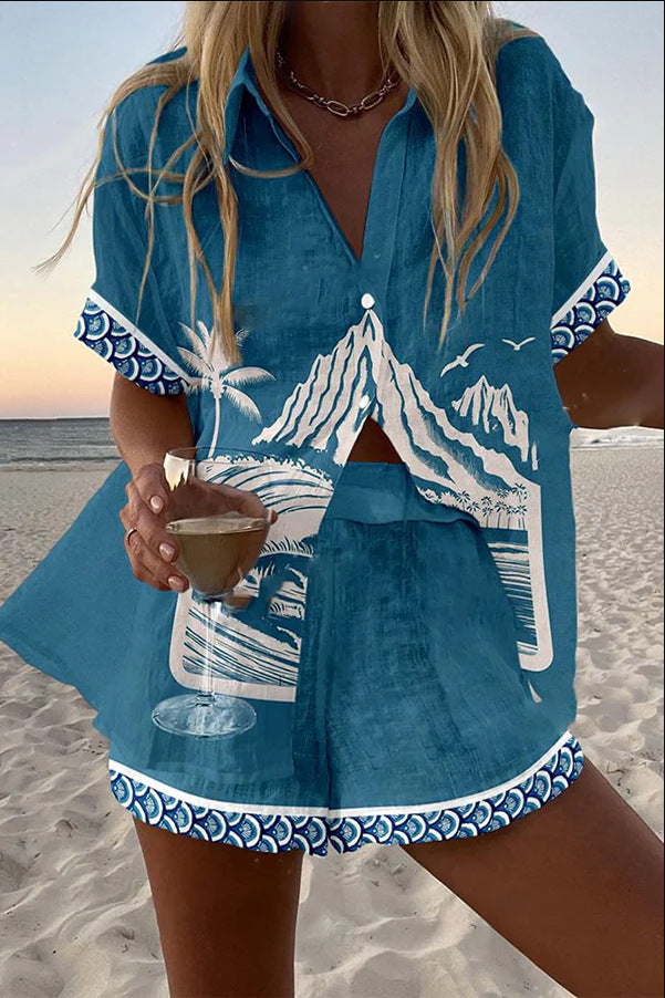 Virina - Short Linen Set Monte Fuji