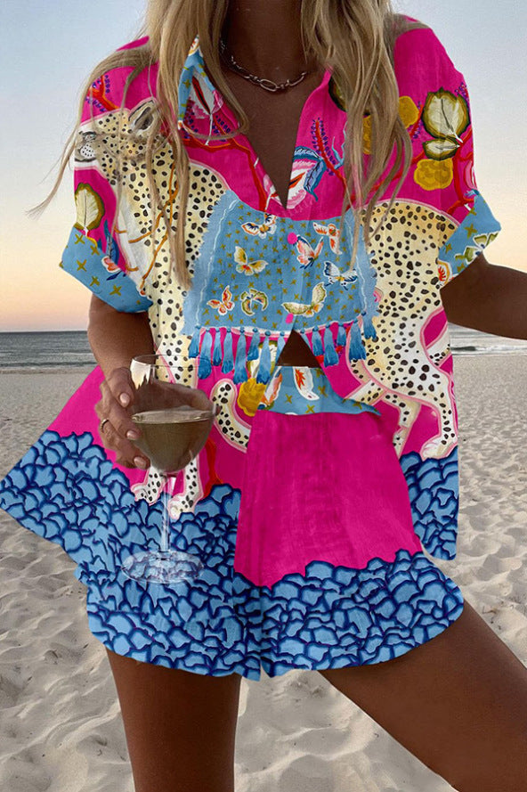 Belina - Short Linen Sets with Butterfly Motif