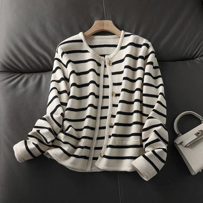 Nyla | Striped Button-Up Cardigan