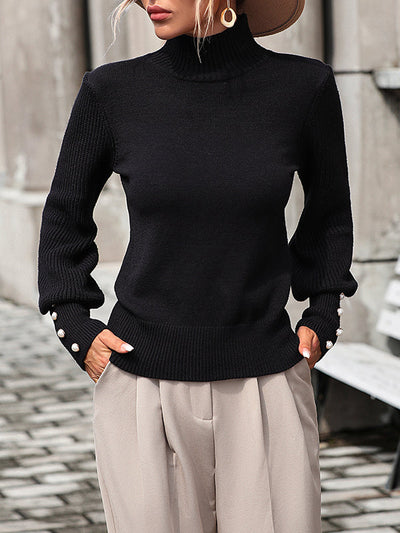 Simone - Pearl Sleeve Knit Sweater