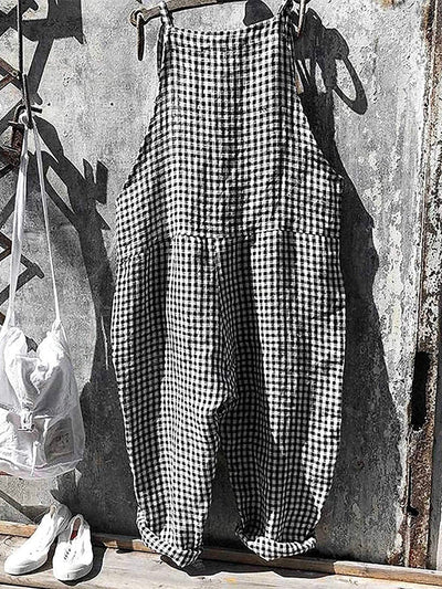 Striped Overall in Linen and Cotton