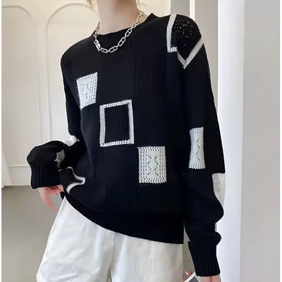 Samantha - Monochrome Patchwork Sweater