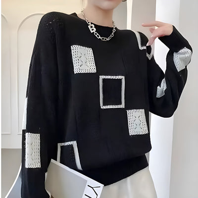 Samantha - Monochrome Patchwork Sweater