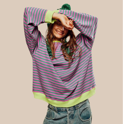 ELVA– STRIPED OVERSIZED SWEATER