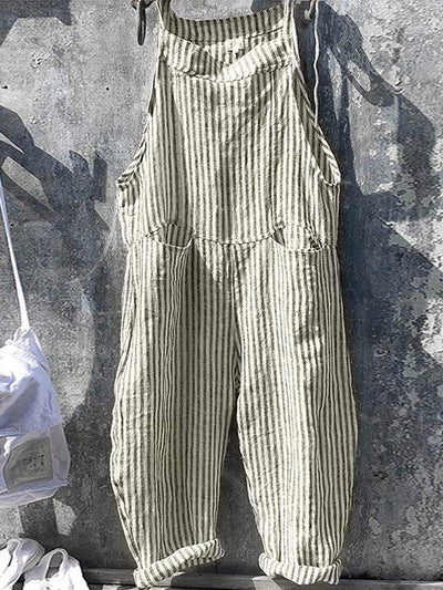 Striped Overall in Linen and Cotton