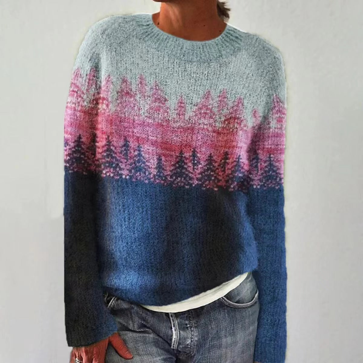 Icelandic sweaters with landscape print
