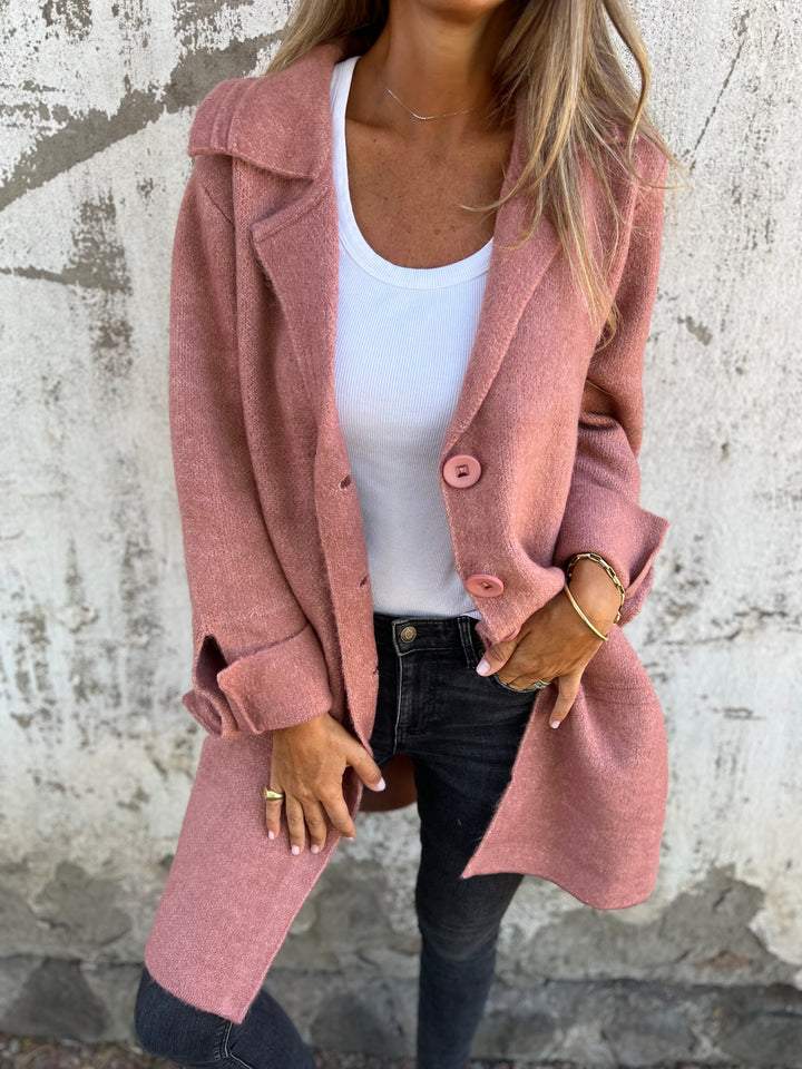 Long Cashmere Buttoned Coat